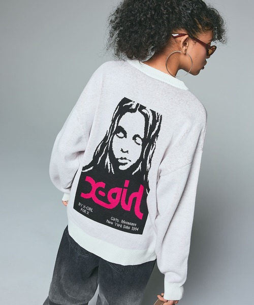 FACE JACQUARD KNIT TOP（ニット/セーター）｜X-girl（エックスガール