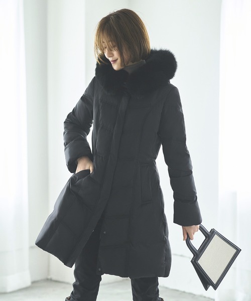 セール】フォックスファーバッスルスタイルダウンコート ｜ レディース