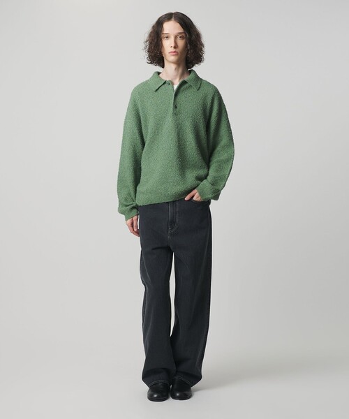 コットン ナイロン カールヤーン ポロシャツ（ニット/セーター