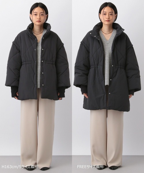 セール】2WAYスタンドロングブルゾン（ダウンジャケット/コート）｜A
