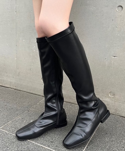 フラットソールロングブーツ（ブーツ）｜one after another NICE CLAUP