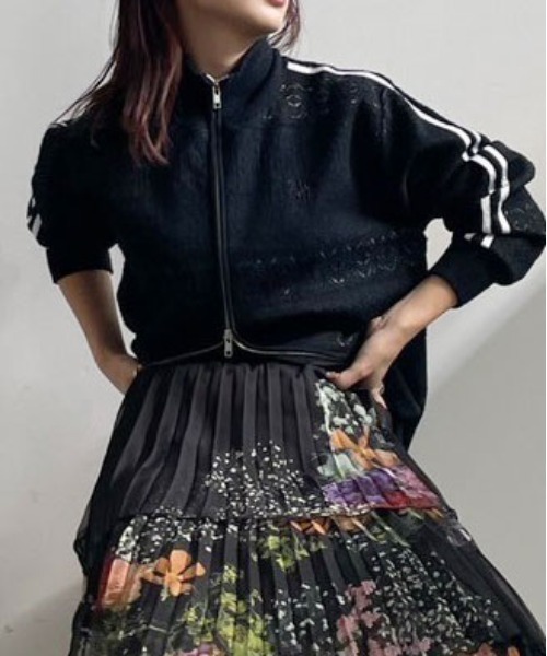 Ameri（アメリ）の「UND LACE KNIT LINE TOP（ニット/セーター）」 - WEAR