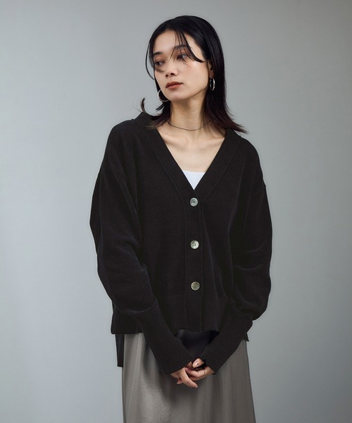 Vネックカーディガン-CreamyCotton /クリーミーコットン