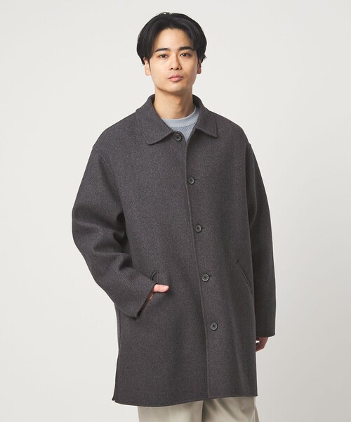 セール】ウールナイロン リバー ステンカラーコート（ステンカラー