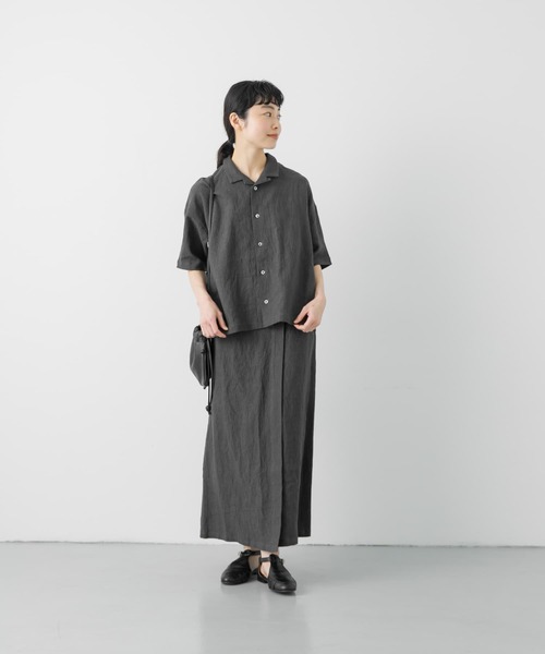 かぐれ（カグレ）の「リネンラミーオープンカラーシャツ（シャツ