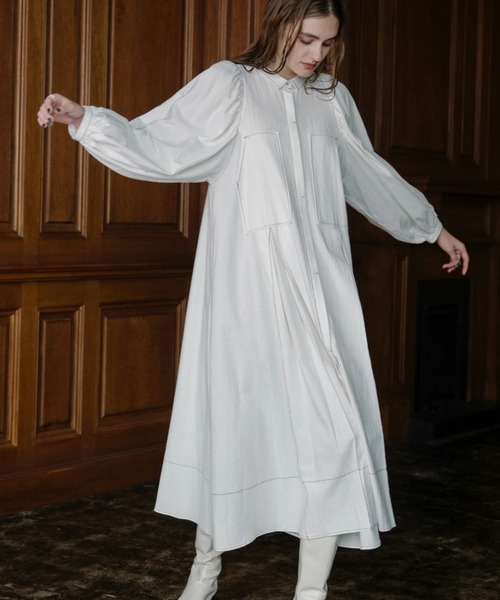 WILLFULLY（ウィルフリー）の「stitch work volume sleeve tuck cotton