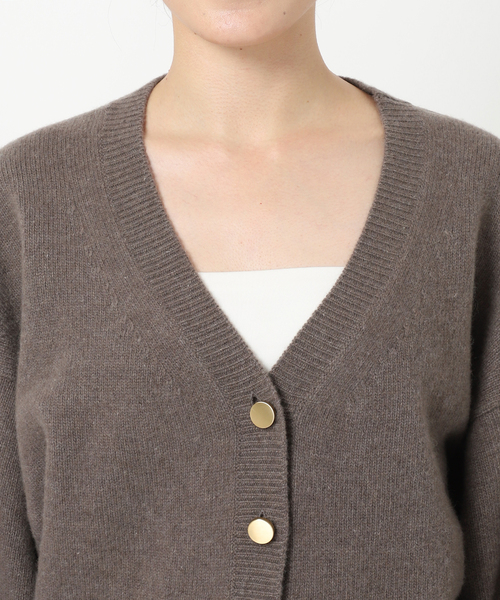 Noble（ノーブル）の「カシミヤ混Vネックパフスリーブカーディガン