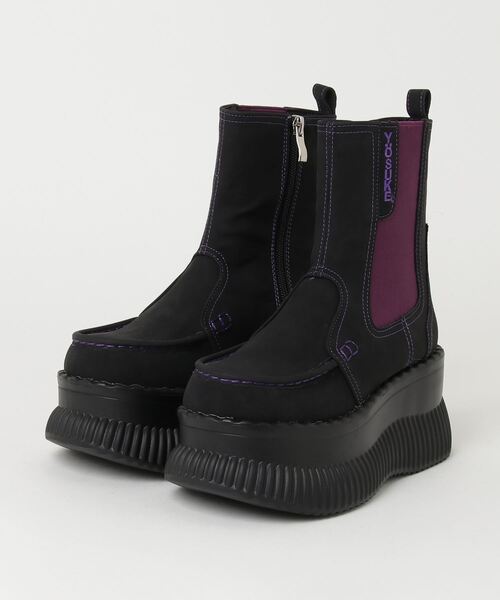 ヨースケYOSUKE ウィメンズ 厚底サイドゴアモックトゥスニーカーブーツ