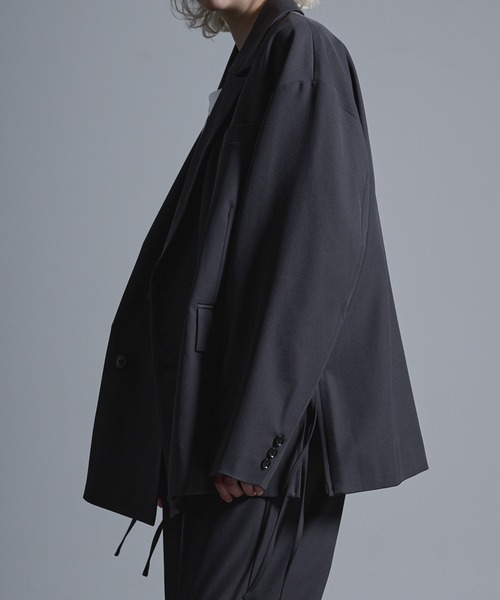 ドレープ オーバーデザインダブルジャケット【セットアップ対応