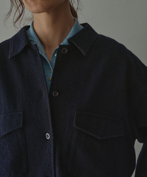 セール】ウールツイルオーバーサイズシャツ（シャツ/ブラウス）｜ETRE