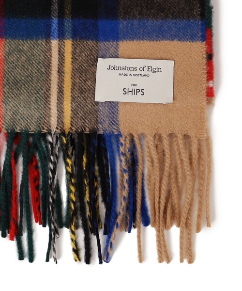 SHIPS別注】JOHNSTONS:カシミヤチェックストール◇（ストール/ショール