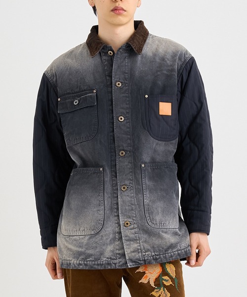 KHOKI / コッキ】Vintage-effect work coat（ミリタリージャケット