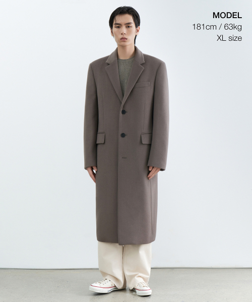 セール】カシミヤブレンドマスキュリンチェスターフィールドロング