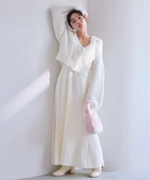 セール】リボンニットカーディガン（カーディガン/ボレロ）｜one after