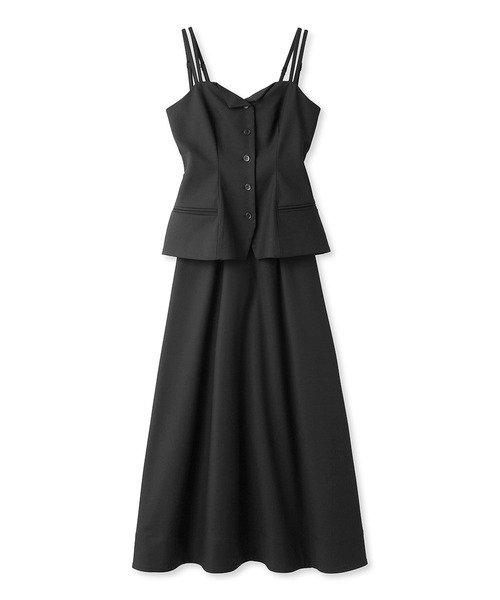 SNIDEL（スナイデル）の「ジレコルセットジャンスカ（ワンピース