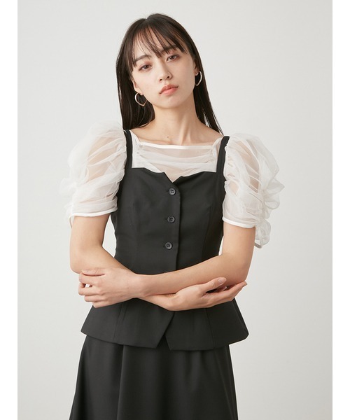 SNIDEL（スナイデル）の「ジレコルセットジャンスカ（ワンピース