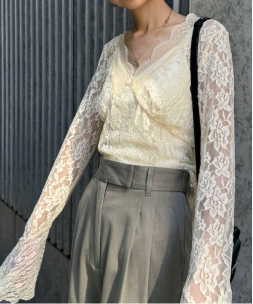 COMBINATION LACE TOP（Tシャツ/カットソー）｜Ameri（アメリ）の