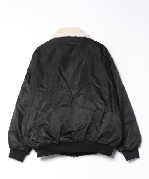 a.p.o.v. ファー襟ナイロン中綿オーバーサイズフライトジャケット