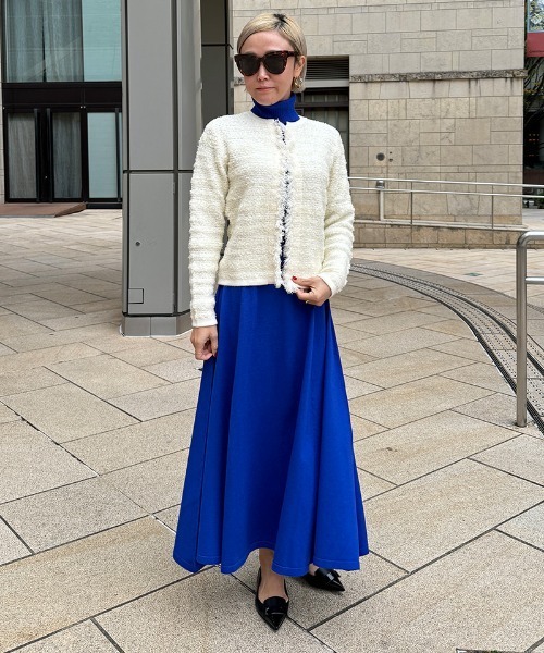 リボンツイードニットジャケット（その他アウター）｜JENNE（ジェンヌ