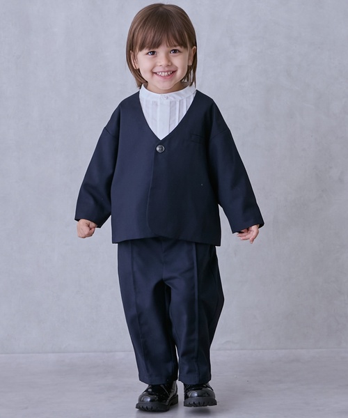 セール】【セミフォーマル】ノーカラーJK+ロングパンツセットアップ