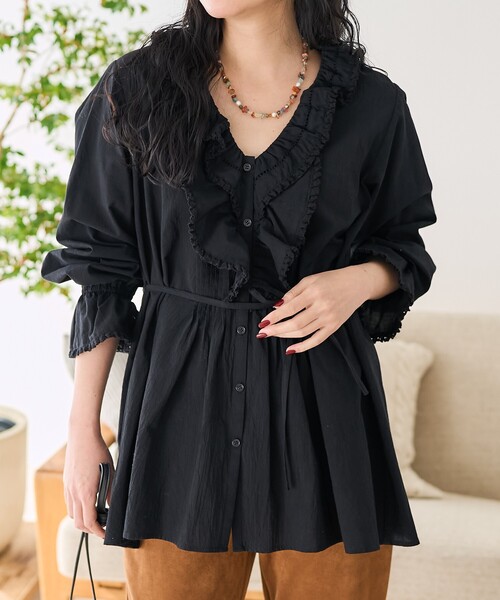 セール】フリル襟 ピンタックブラウス（シャツ/ブラウス）｜FREAK'S