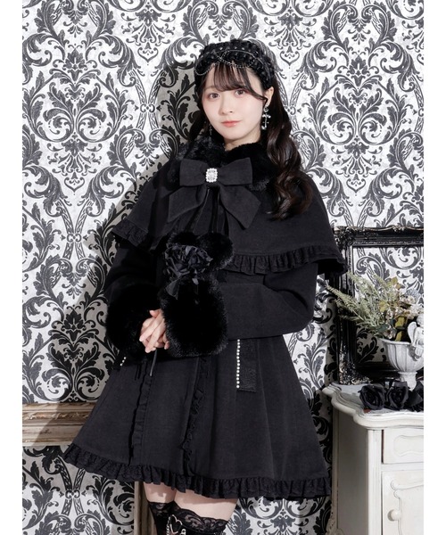 ゴシックフリルレースアップケープコート（その他アウター）｜NOEMIE