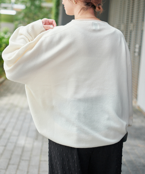 新色有り / 追加2》CHESSルーズボートネックプルオーバー（ニット