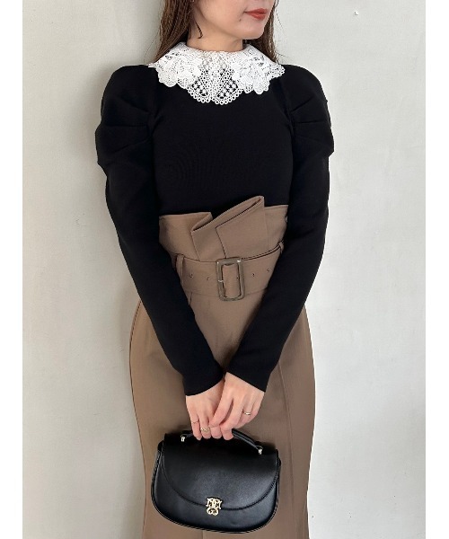 SNIDEL（スナイデル）の「Sustainableエンブロイダリーカラーニット