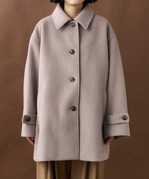 セール】ビーバーミドルコート/ミドル丈 ステンカラーコート（ステン