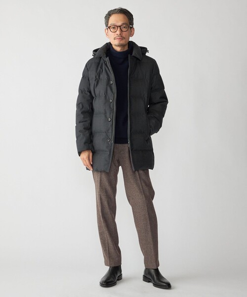 セール】SHIPS: ウール 河田ダウン ピーコート（ダウンジャケット