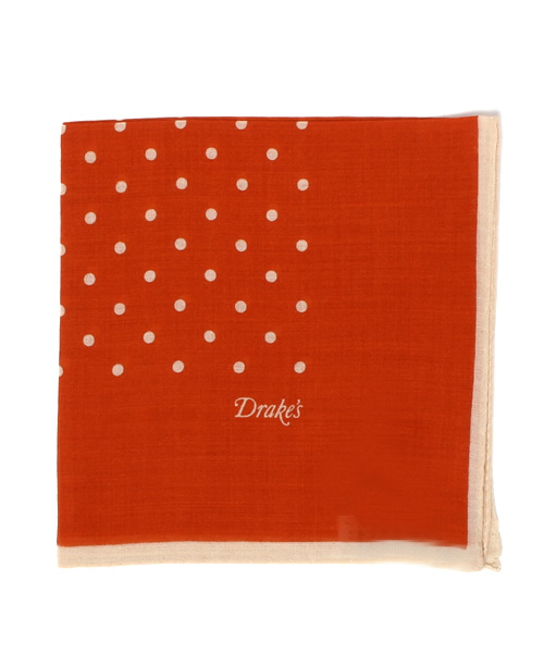 DRAKE'S（ドレイクス）の「Drake's / ドット柄プリントチーフ