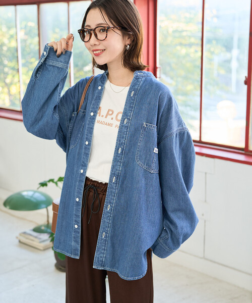 限定展開 Lee/リー 別注 チュニック デニム シャツ（シャツ/ブラウス
