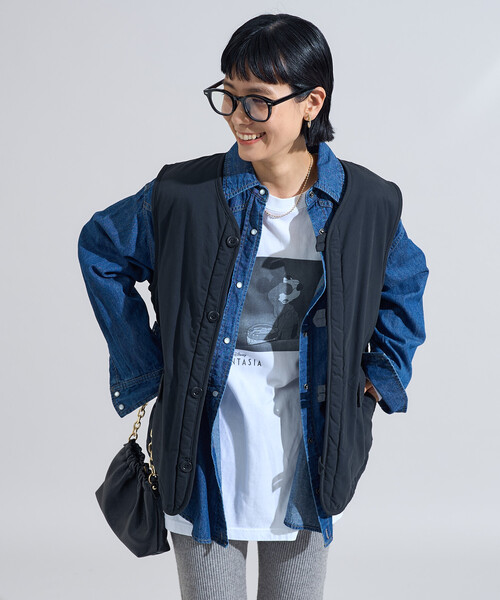 セール】コットンナイロン ツイル リバーシブル ボアベスト（ベスト