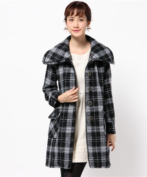 axes femme（アクシーズファム）の「チェック柄コート（ダッフルコート