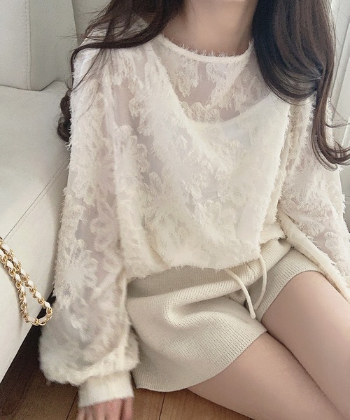 フラワーシアージャガードブラウス（シャツ/ブラウス）｜LAUIR