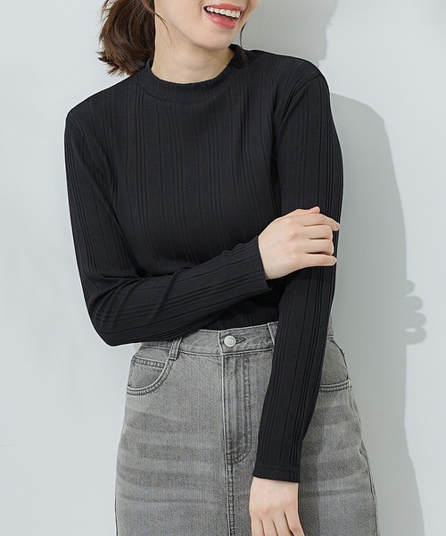 ランダムリブハイネックTシャツ（Tシャツ/カットソー）｜Honeys