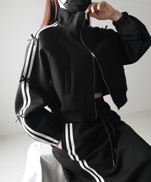 セットアップ 】サイドラインミニリボンスウェットブルゾン