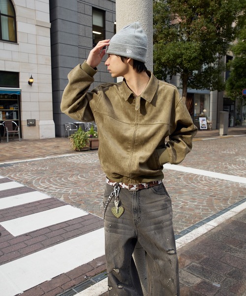 セール】FAKE SUEDE CROPPED JACKET／フェイクスウェードクロップド