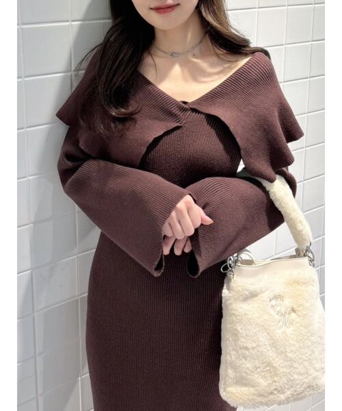 EATME（イートミー）の「オフショルニットワンピース（ワンピース