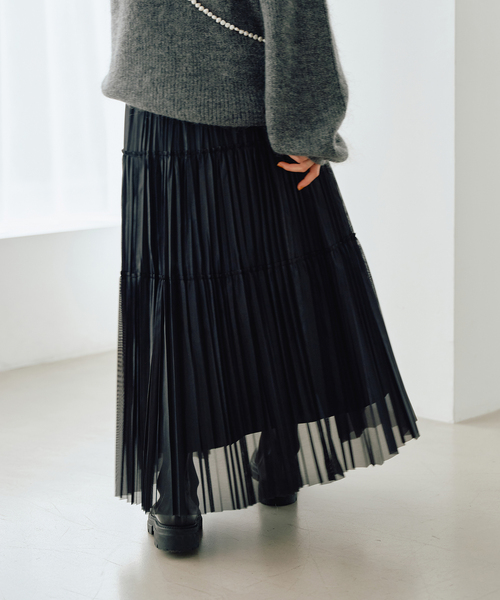 IENA（イエナ）の「シアーティアードプリーツスカート（スカート
