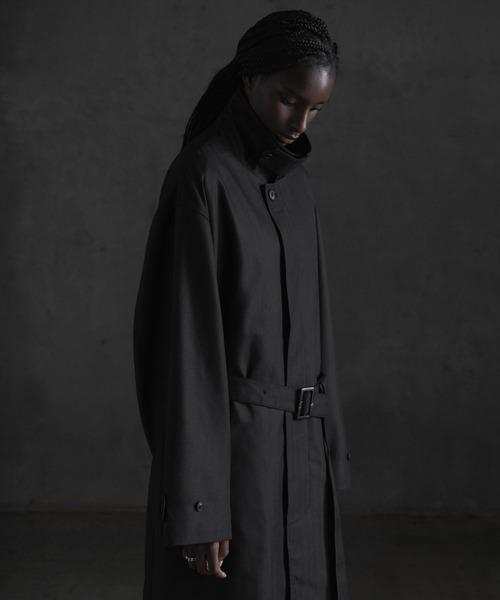 CALLNE】 Woolblend Herringbone Staincollar Coat / ウールブレンド
