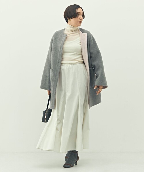 セール】バイカラーリバーコート（ノーカラーコート）｜NOLLEY'S