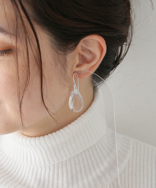 セール】【Sisi Joia/シシジョイア】 クリアガラスドロップピアス