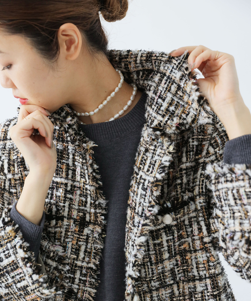 IENA（イエナ）の「ホワイトツイードジャケット（その他アウター