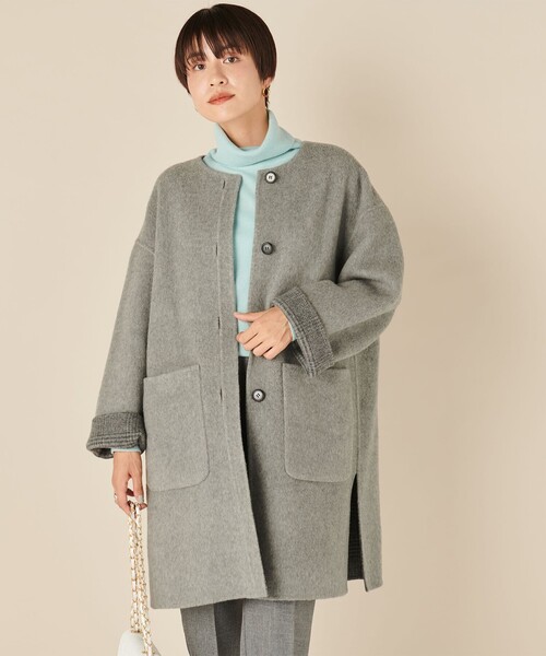 NOLLEY'S（ノーリーズ）の「リバーシブルハーフコート（ノーカラー