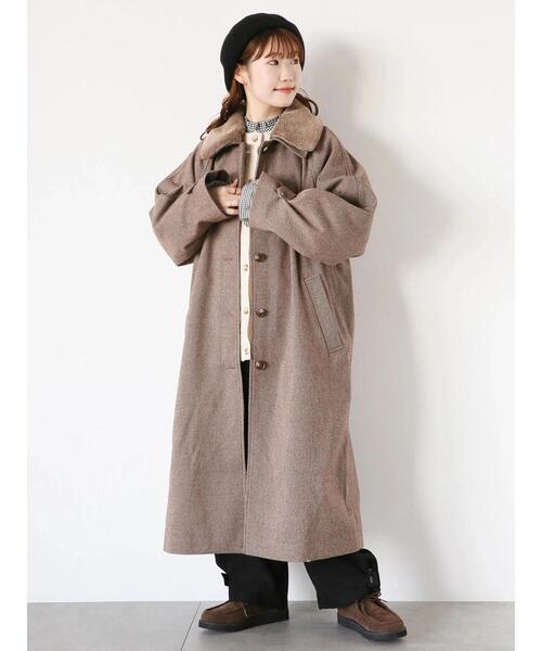 ehka sopo（エヘカソポ）の「ボア襟付きコート（その他アウター）」 - WEAR
