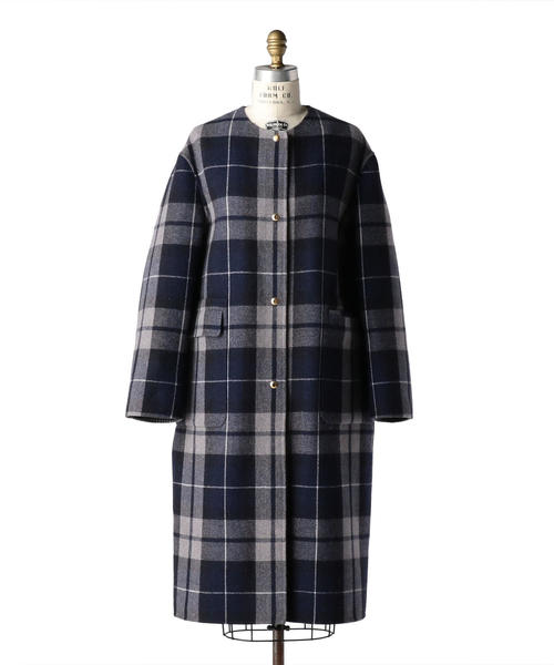 Drawer（ドゥロワー）の「Drawer ダブルフェイスチェックコート