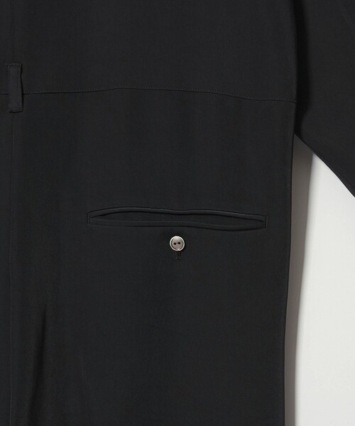 conte＞サテン オープンカラー ジャンプスーツ（つなぎ/オールインワン