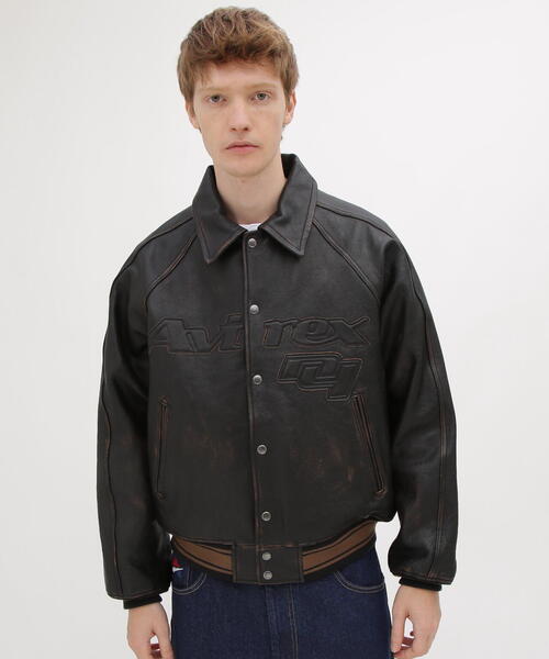 VARISTY LEATHER 'GOALERS' VINTAGE BLACK / バーシティ レザー