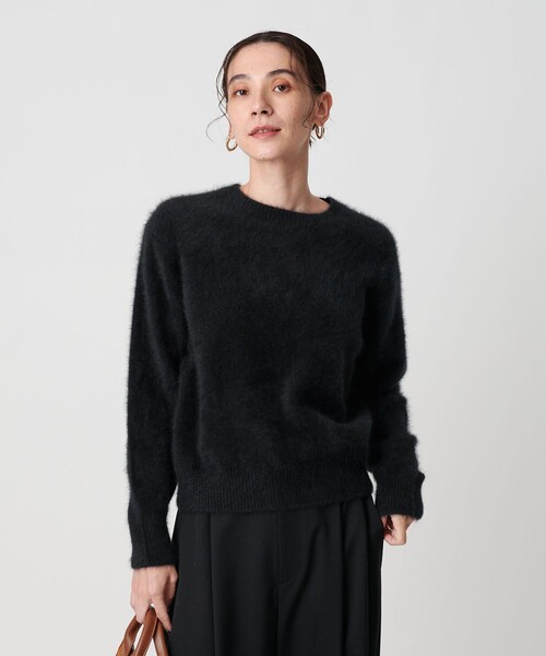 セール】フォックスカシミヤブレンド クルーネックニットプルオーバー